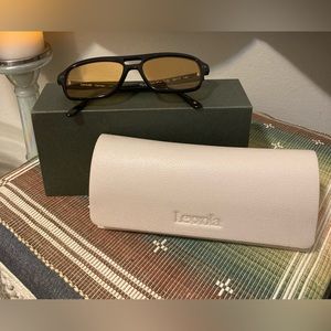 Lexxola Damien aviator black and orange sunglasses.